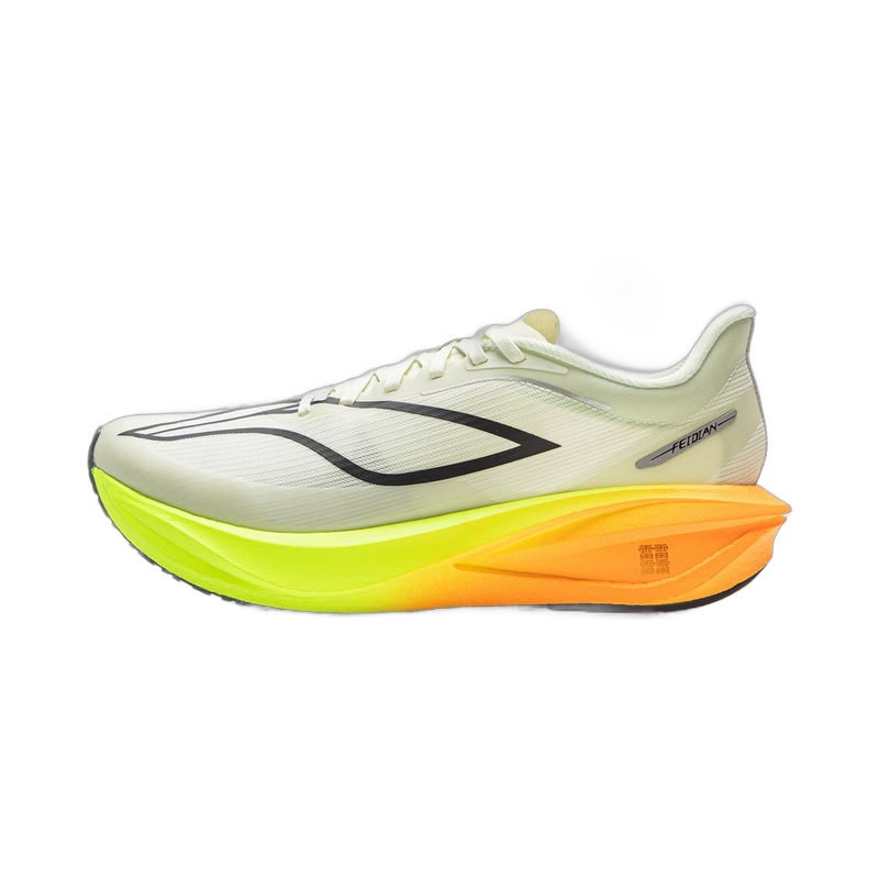 李宁追风pro|碳板跑步鞋男女鞋减震轻便透气百搭竞速专业运动鞋 白/荧青绿-1 42