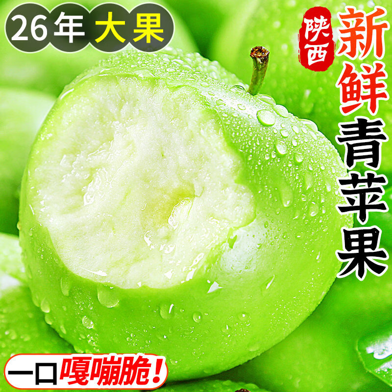 壹萌果蔬青苹果新鲜现摘酸甜苹果应季山西孕妇水果整箱发出 精选5斤精品果【单果60MM+】净重4.5斤