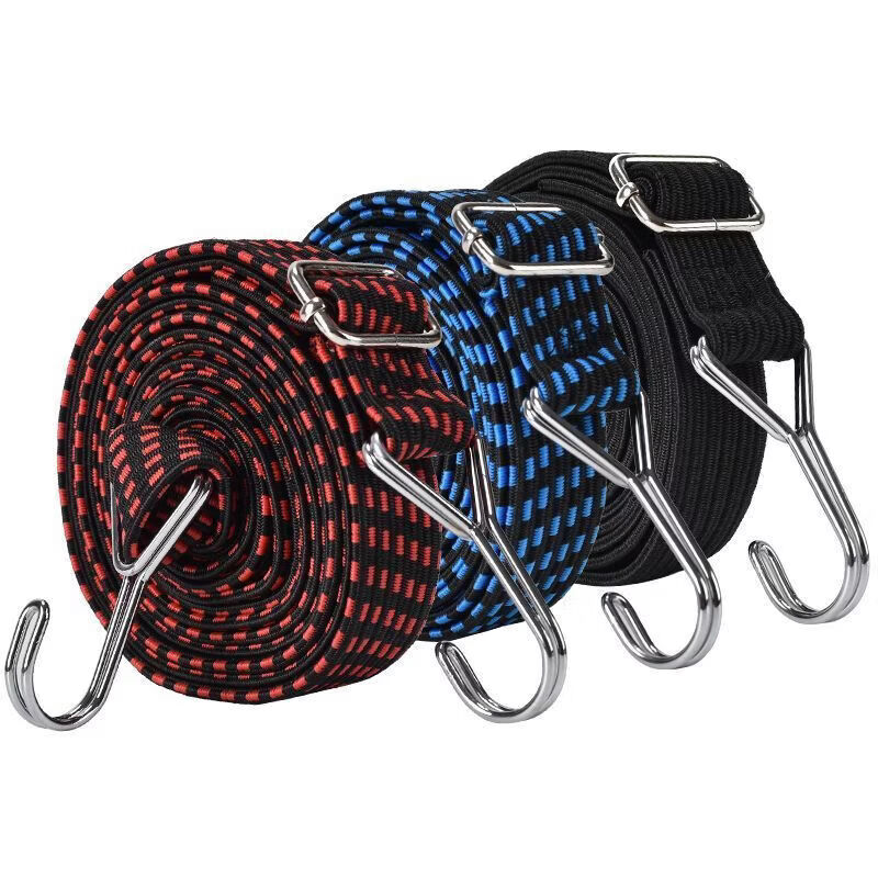 维诺亚可调节绑带绳摩托车绑带弹力绑带电动车座椅绑带弹力绳车衣绑带 乳胶丝+不锈钩【0.5米】颜色随机