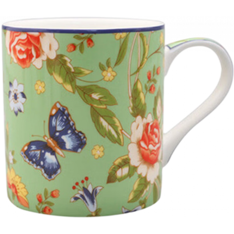 AYNSLEY英國Aynsley骨瓷馬克杯小屋花園情侶茶杯 小屋綠色馬克杯 200mL(含)-400mL(含)