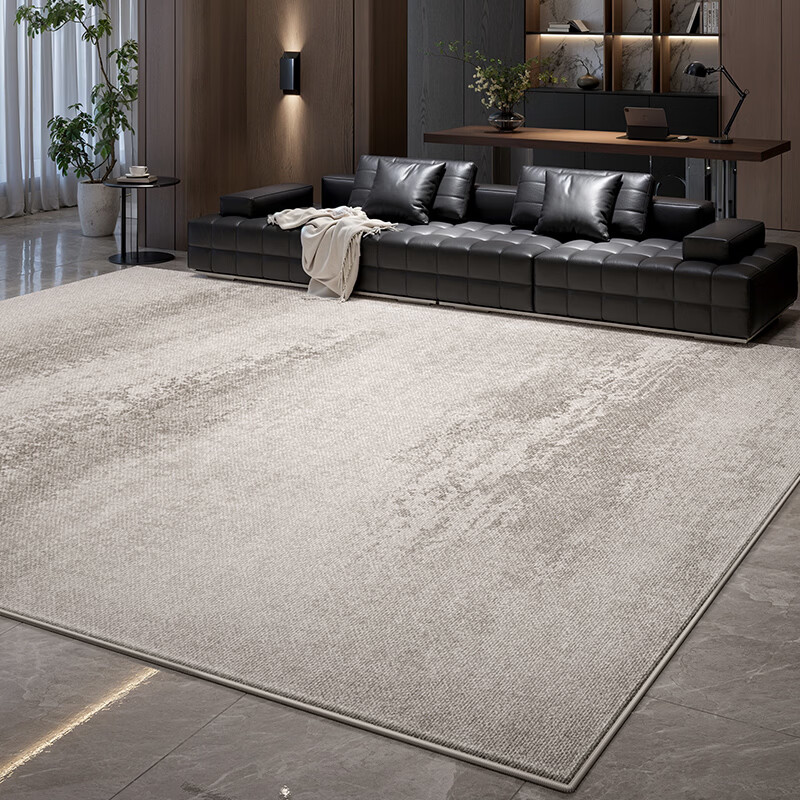 Y U-LIVE地毯客厅轻奢高级免洗可擦灰色意式极简卧室地垫家用沙发防水防污 圈绒-南山未晚 120×160cm【加厚不加价】