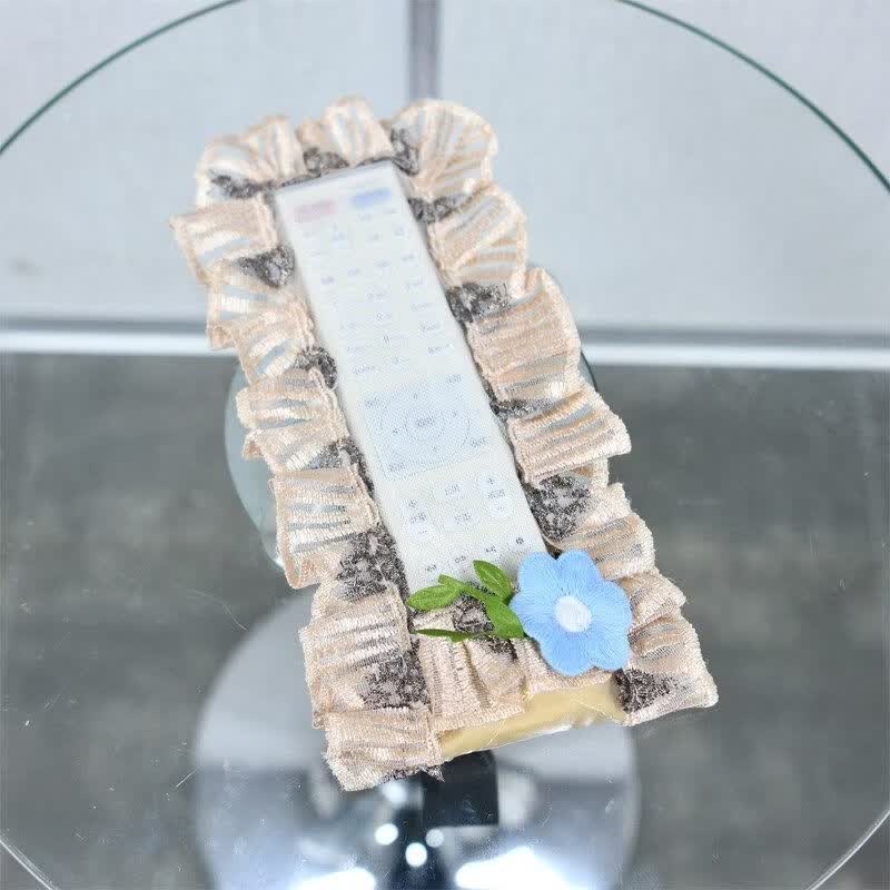 何佳功遥控器套布艺 欧式布艺机上盒遥控器装饰防尘套空调电视遥控器套 六月秋天蓝色中号厘米 19.5*7cm