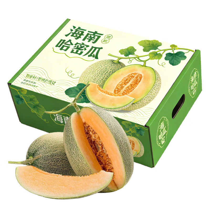 果食鲜丰海南哈密瓜水果整箱当季时令水果年货送礼 净重4.5-5斤【手工挑选】