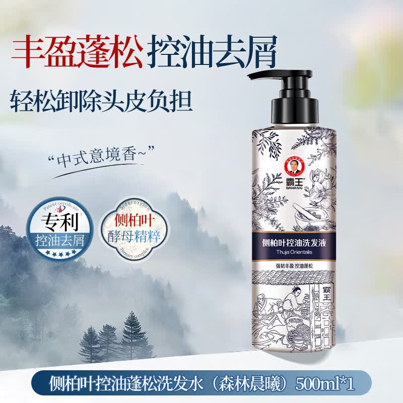 霸王侧柏叶洗发水丰盈强韧控油蓬松去屑洗发精生姜防断发洗发露 侧柏叶洗发水 500ml