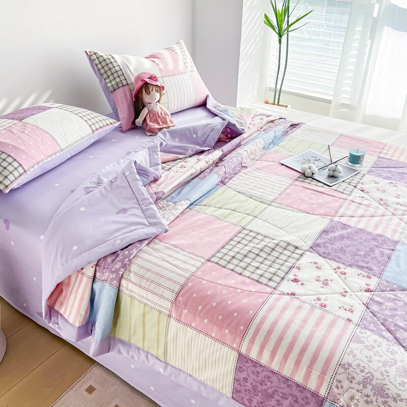 恒源祥 空调被 100%棉花夏凉被子纯棉可机洗午睡单人双人全棉被芯夏季 【全棉A类+新品上市】法式田园 150x200cm【夏被单件】