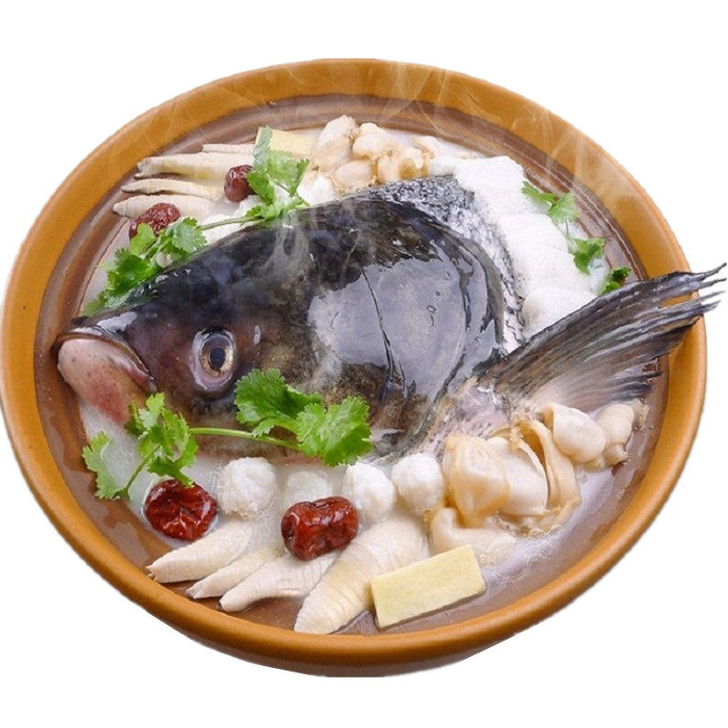 聚鲜品新鲜千岛湖鱼头 胖头鱼花鲢鱼头鳙鱼头超大淡水鱼 处理好去鳞发货 12斤/个鱼头（杀好切开约10.7斤）