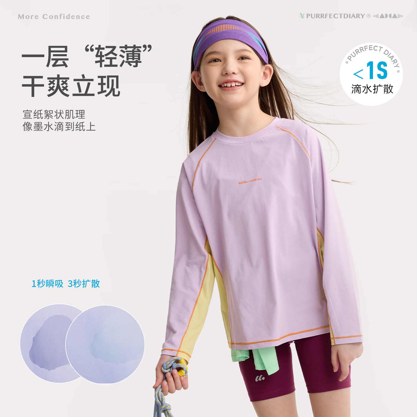 咕噜日记（Purrfect diary）【宣纸速干】童装儿童长袖T恤春季亲子装男女童圆领长袖 葡萄紫 110 110cm