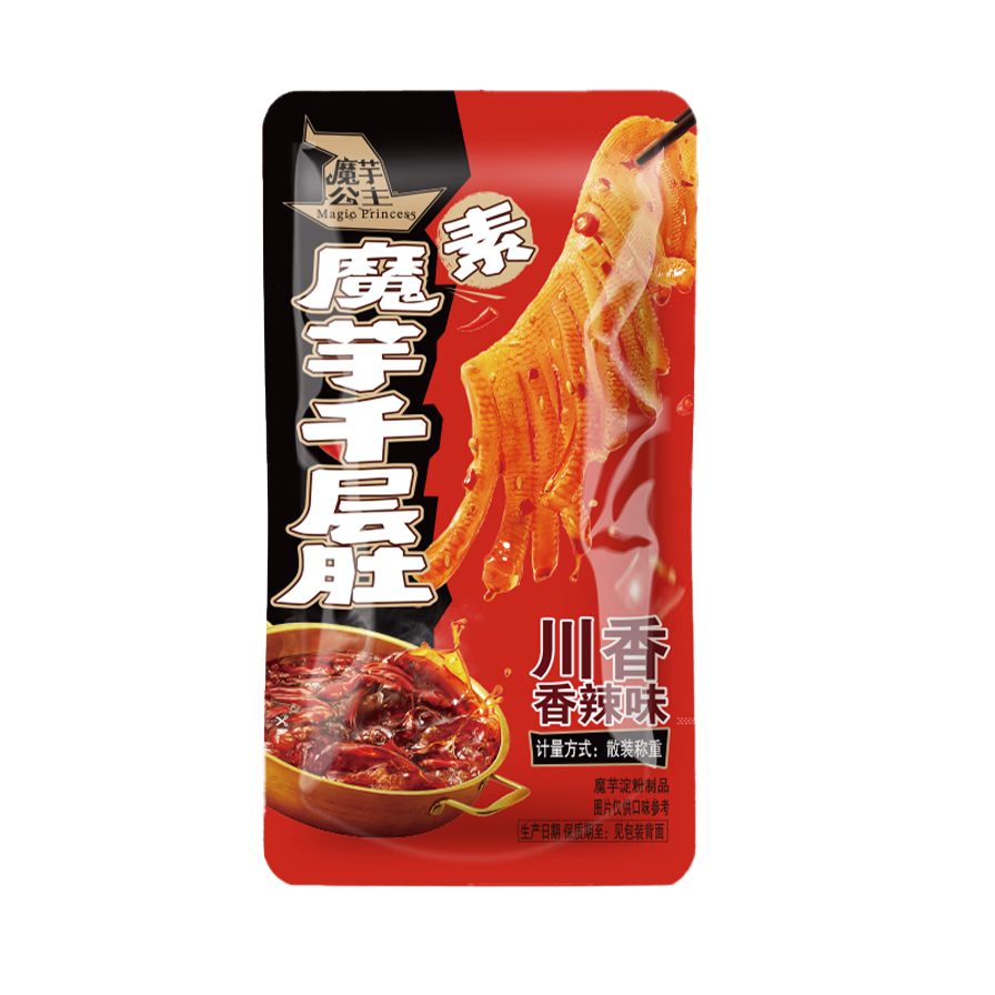 洽洽魔芋爽多口味组合公主素毛肚千层肚川香麻辣味麻酱味甜辣味零食 川香麻辣味2袋