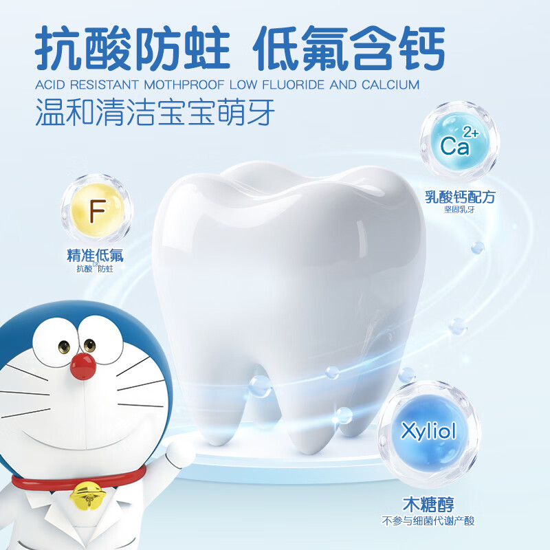 舒客宝贝按压式儿童牙膏2-6-12岁含氟防蛀克服龋齿150g大容量哆啦A梦牙膏 草莓香150g+葡萄香150g