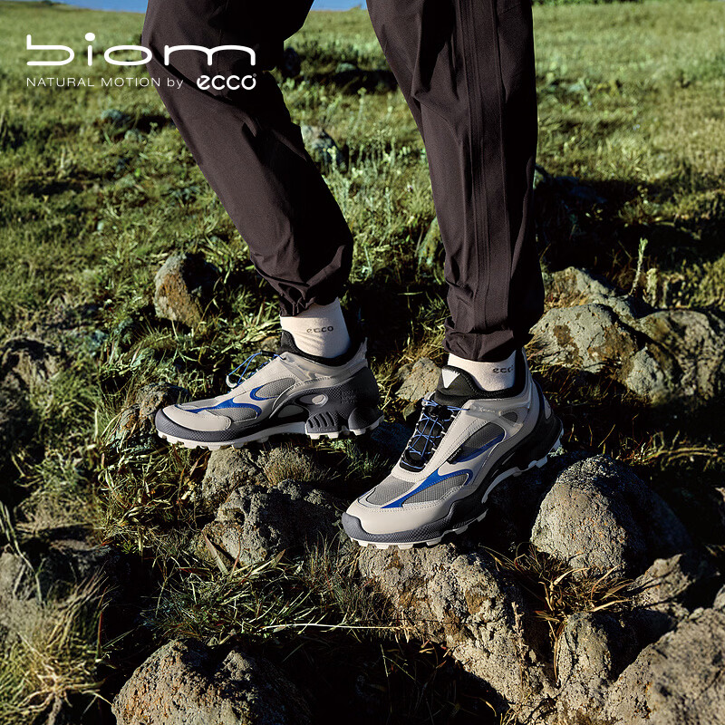 爱步（ECCO）BIOM C踪迹 秋季透气户外机能风登山鞋男 健步803384砂砾灰40E