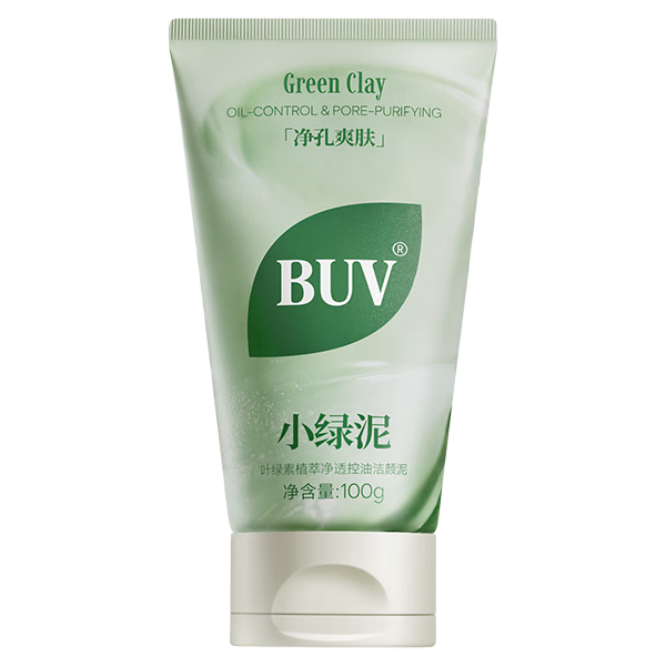 BUV黄子韬绿泥氨基酸洗面奶300g男女士保湿清洁控油收毛孔去黑头洁面