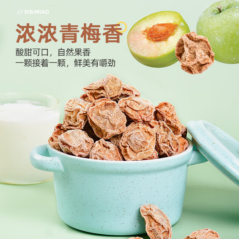 比比妙話梅500g大酸梅九制話梅干泡水蜜餞咸酸梅子奶油梅肉小零食 話梅250g*4袋（家庭實(shí)惠裝）.