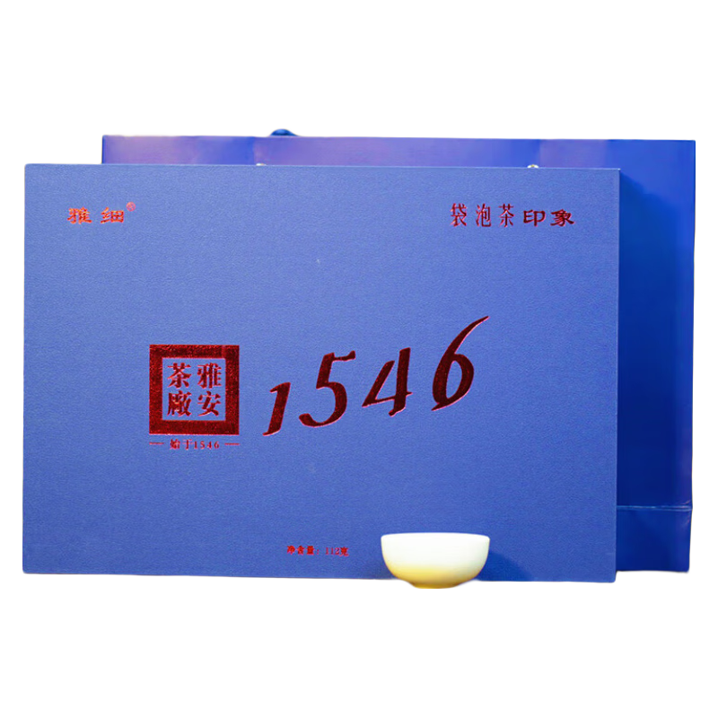 雅细雅细印象茶叶黑茶袋泡茶112g下午茶雅安藏茶百年老厂 蓝色 112g * 1盒 112g