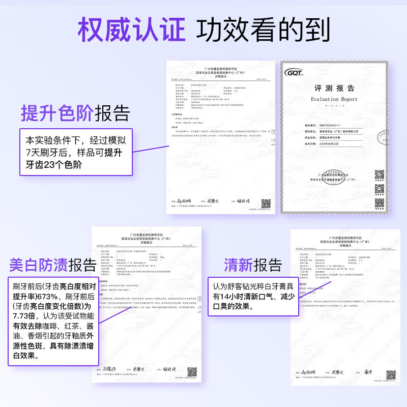 舒客肖战同款钻光粹白牙膏7倍抛光净白长效清新去牙渍牙渍美白牙齿 【7倍抛光净白】钻光清雨120g+2支樱巧牙刷