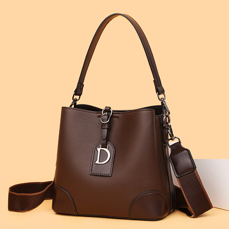 【女神节好礼】2026上新新款水桶包百搭时尚洋气女包斜挎包潮包QC 咖啡色