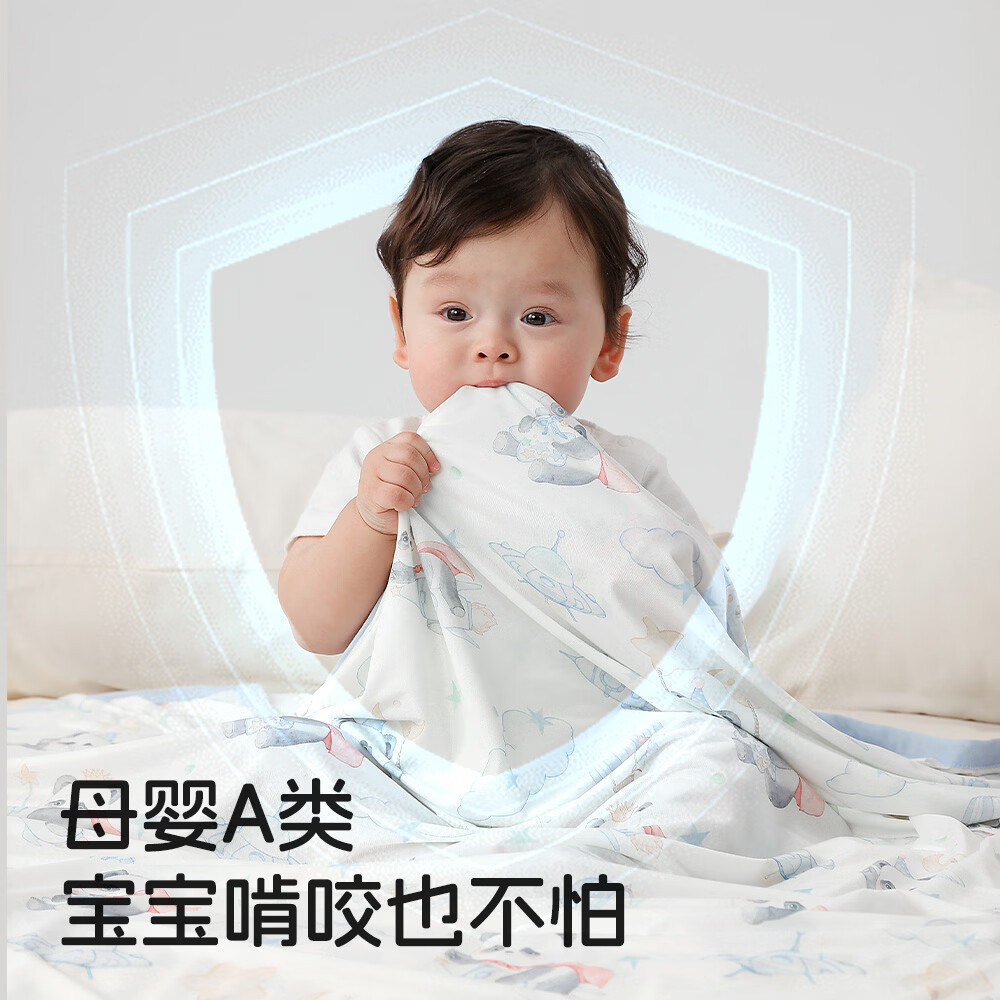 瑞福贝贝（Ruifubeibei）瑞福贝贝婴儿盖毯宝宝冰丝毯夏季薄款儿童空调被新生儿午睡毯凉被 马戏乐园-抗菌透气-凉而不冰-可机洗 120*150