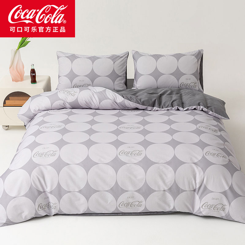 可口可乐100%纯棉四件套印花全棉印花床上用品套件 明日理想家 床单款 1.5/1.8m床-被套200*230cm 京东折扣/优惠券