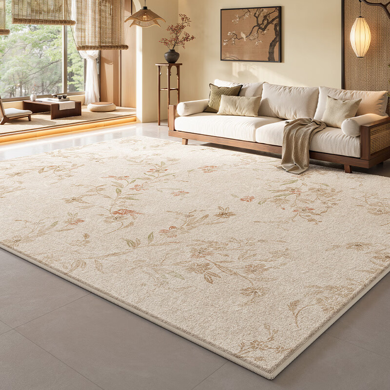 Y U-LIVE新中式地毯客厅2026新款防水免洗可擦禅意茶室沙发茶几中古风 S仿羊绒-水中花 定制请联系客服【享优惠】