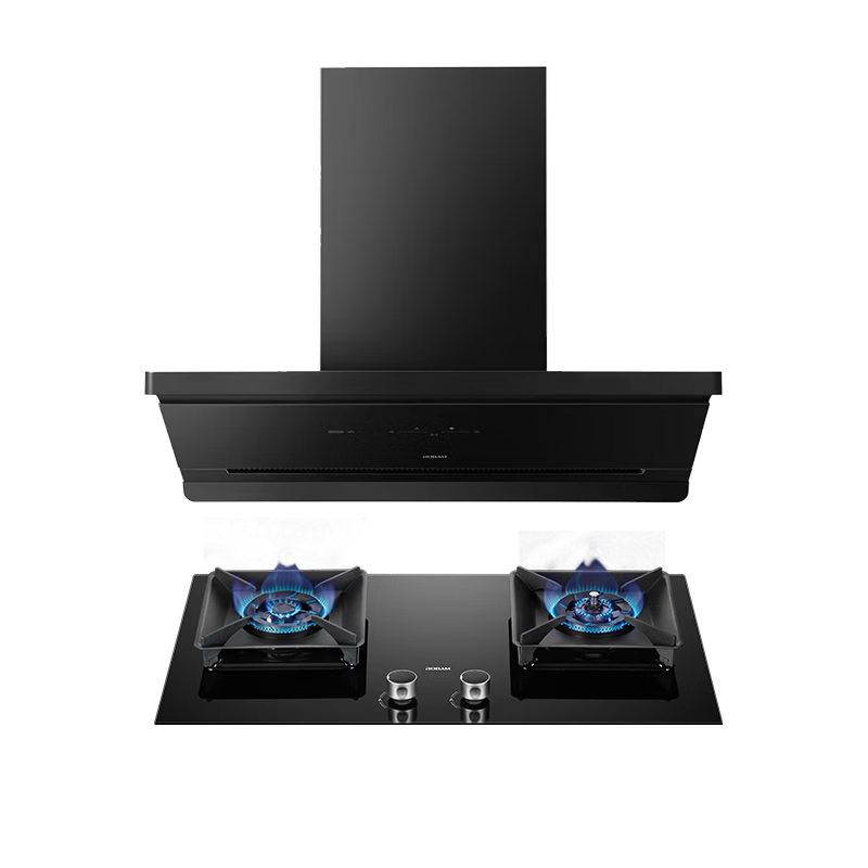 老板【平嵌L1+57B9A套裝】抽吸排煙機(jī)頂側(cè)一體家用27大吸力防干燒天然氣油煙機(jī)爐灶套裝上門安裝