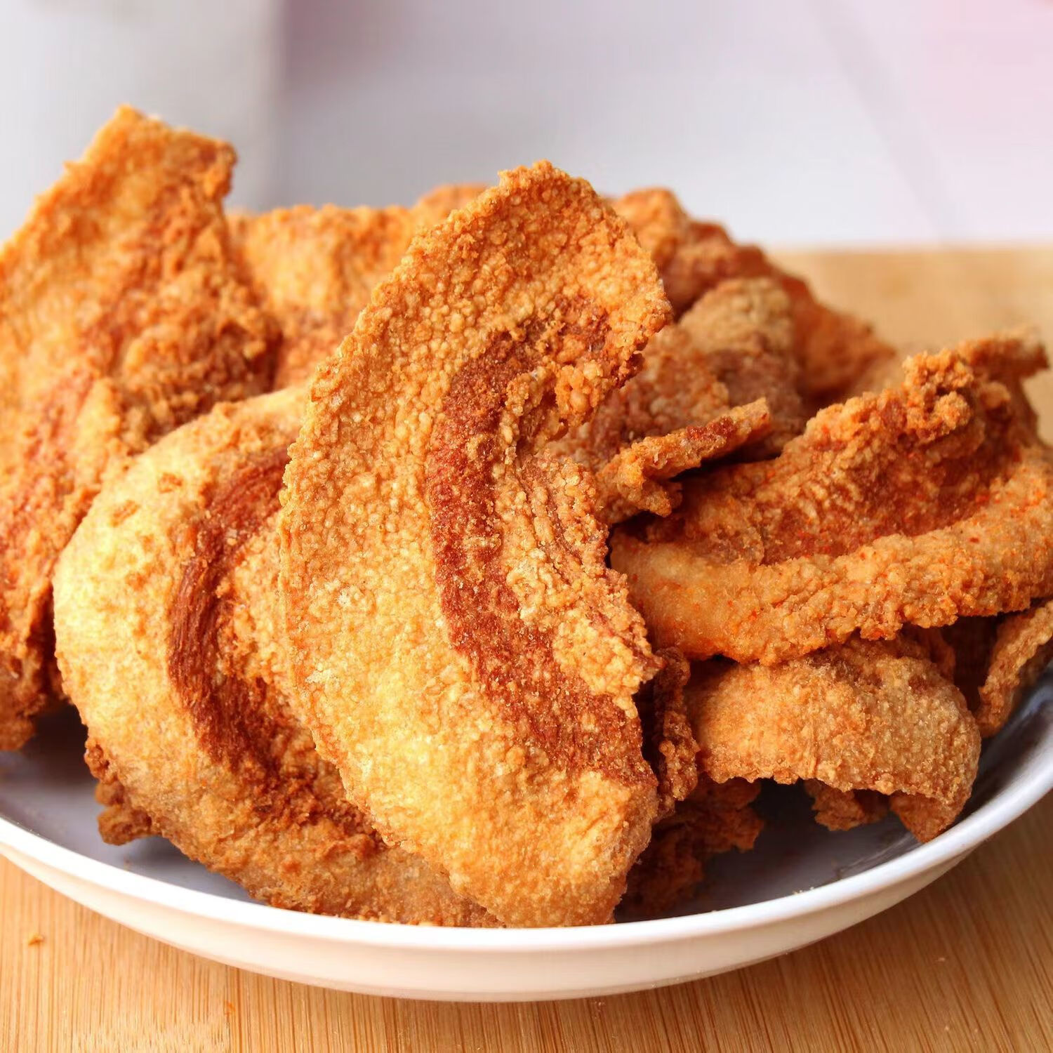 猪油渣青岛特产油脂渣脆哨脆皮五花肉干解馋网红零食小吃 100g【烧烤味】*5袋