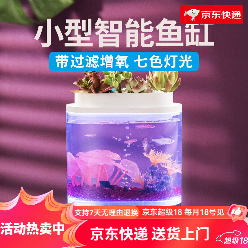 畫法幾何迷你兩棲生態(tài)魚缸客廳小型家用桌面創(chuàng)意亞克力造景金魚缸 迷你桌面魚缸