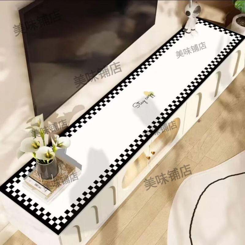 新货免洗防油酒柜电视柜垫子茶几防烫餐边柜入户鞋柜长方形桌垫防 一生一世 0*80默认小圆角