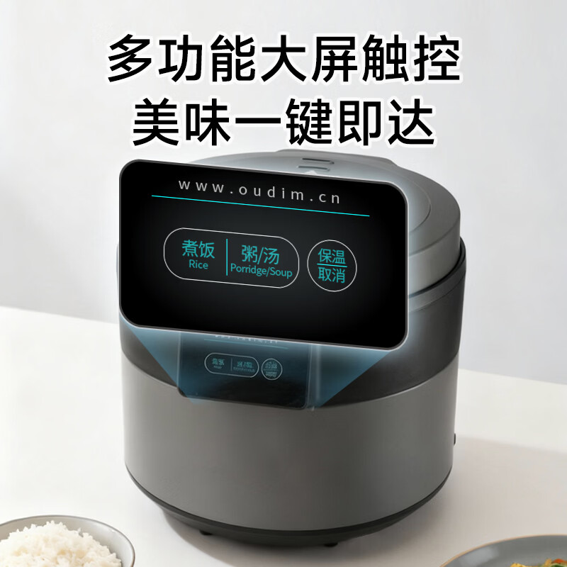 欧点智能电饭煲家用电饭锅不粘涂层内胆微压力电炖锅一键操作电蒸锅煮粥蒸煮饭锅3-4-5-6人 送老人  太空灰 3L 【饭煲|500W】