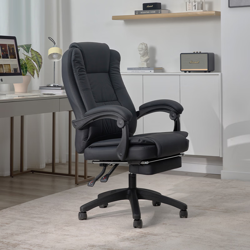 顾家家居人体工学电脑椅 牛皮 家用可躺办公椅午休舒适老板椅大角度后仰