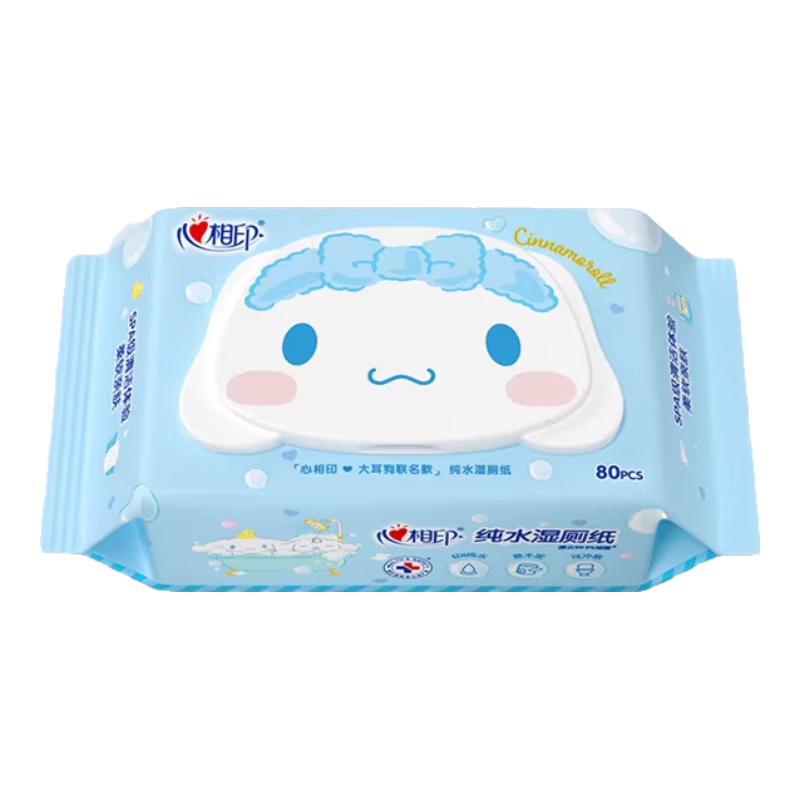 心相印三麗鷗濕廁紙 80片 純水廁紙濕巾 溫和潔凈大耳狗  80片*1包