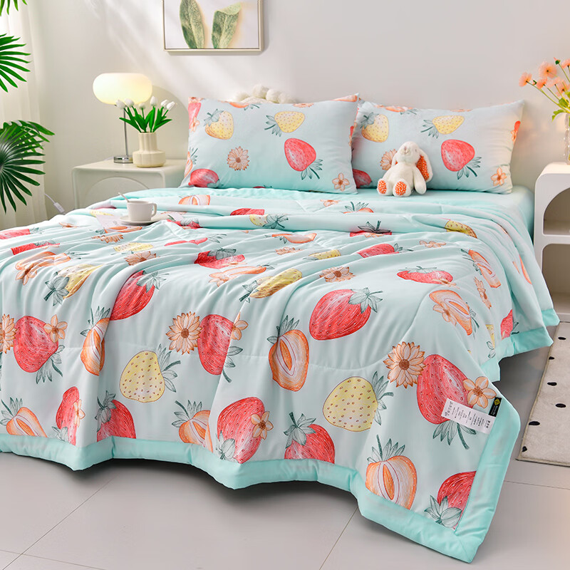 雅鹿软糯水洗棉夏被学生夏天凉被子 莓丽人生 150*200单夏被