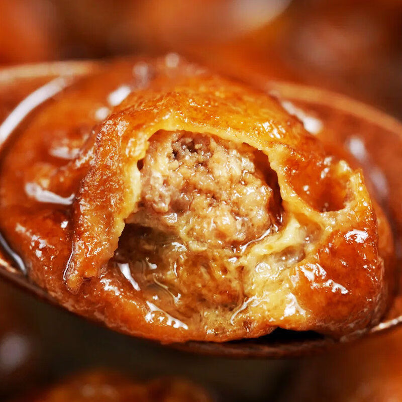 萌佳萌老上海产红烧油面筋塞肉开袋即食熟食猪肉食油面筋酿肉 油面筋塞肉300g*1