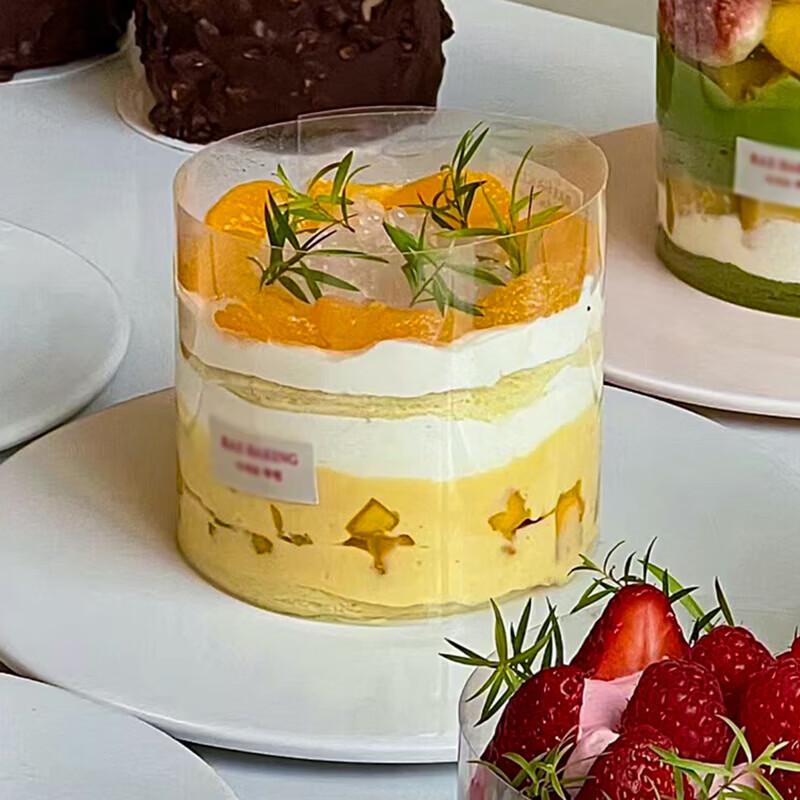 华胜冠一次性蛋糕围边自粘西点围边生日蛋糕装饰慕斯烘焙包装加高透明 【自粘约20张】6寸（约10*51cm）