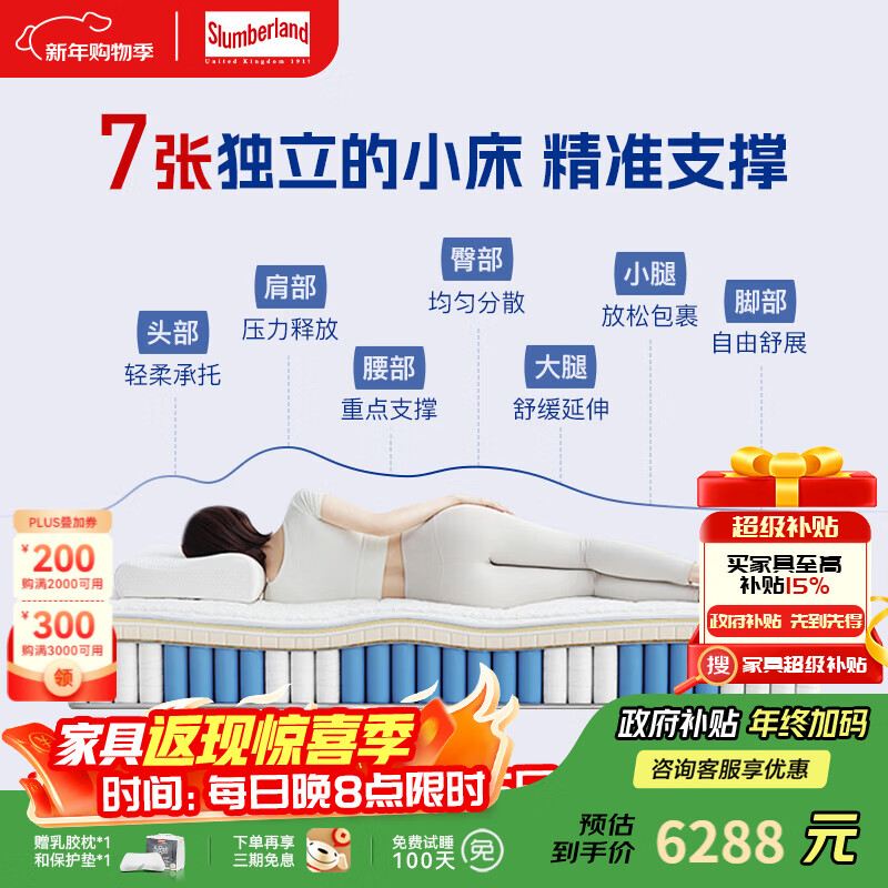 ˹�ְ�����Slumberland��ˮ���齺 ������������ �������� ���þƵ������� ����˫����װ �� ���þƵ���ɫ 150*200*29cm