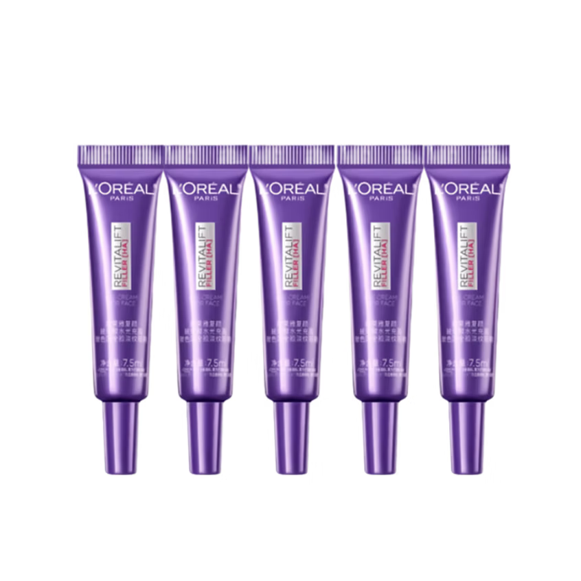 欧莱雅复颜玻尿酸水光充盈全脸淡纹眼霜-7.5ml*5