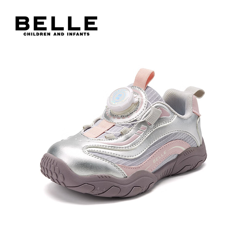 百丽童鞋女童鞋子儿童运动鞋26年春秋新款透气网面鞋男孩中大童休闲鞋 紫色 30 （建议脚长176-183mm）