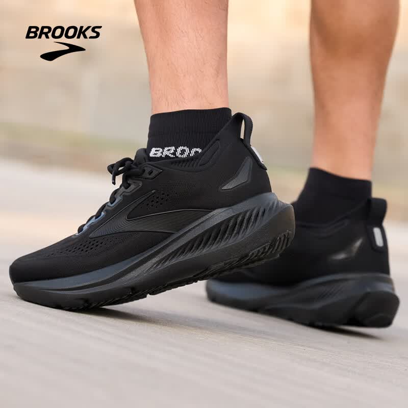 布鲁克斯（BROOKS）Glycerin甘油 23 跑鞋男子缓震跑步鞋运动鞋百搭 黑色/黑色/乌木色 44
