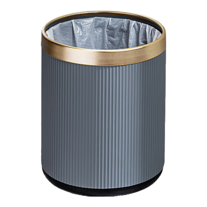 CCKO垃圾桶 大號衛(wèi)生間客廳酒店宿舍家用廚房垃圾桶簡約可定制logo 15L圓形垃圾桶灰色+100個垃圾袋