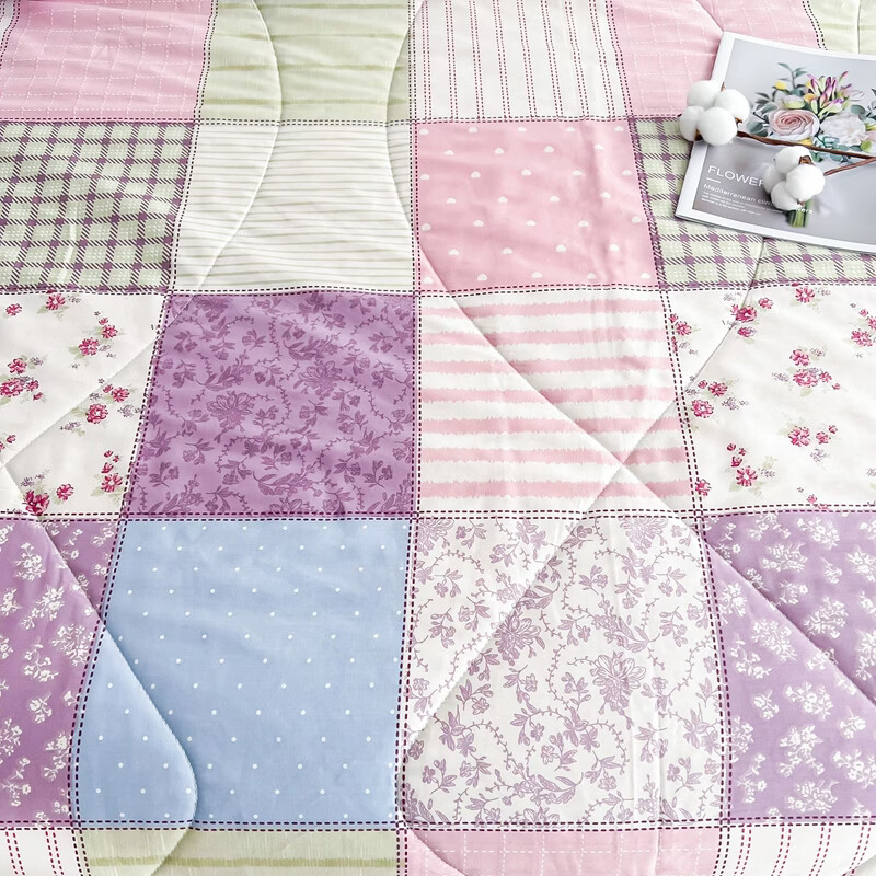 恒源祥 空调被 100%棉花夏凉被子纯棉可机洗午睡单人双人全棉被芯夏季 【全棉A类+新品上市】法式田园 150x200cm【夏被单件】