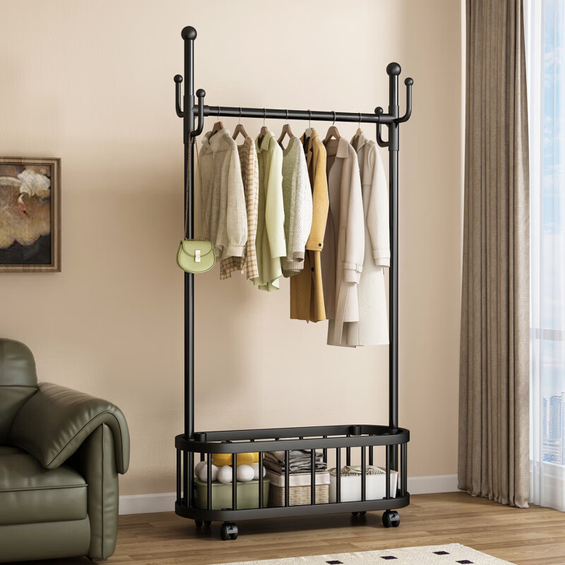 苏沐瞳仙人掌衣架落地卧室挂衣架晾衣服架出租屋置物挂衣服挂包包衣服架 奶油白60cm