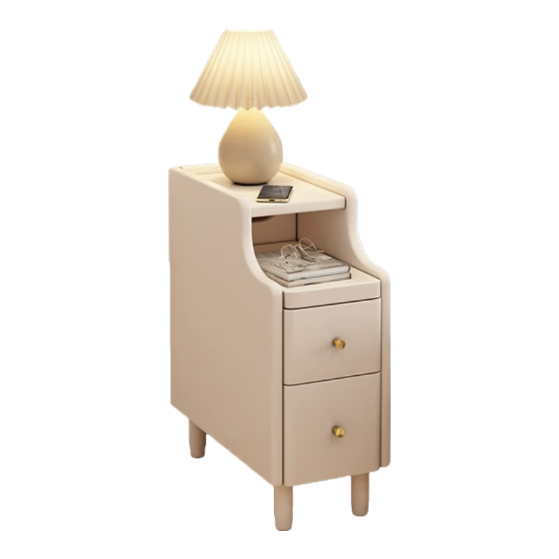 床头柜30cm宽小型超窄储物柜简约现代卧室家用床边置物架2026新款 荷花白色｜三抽30CM【带拉手】｜小户型专用