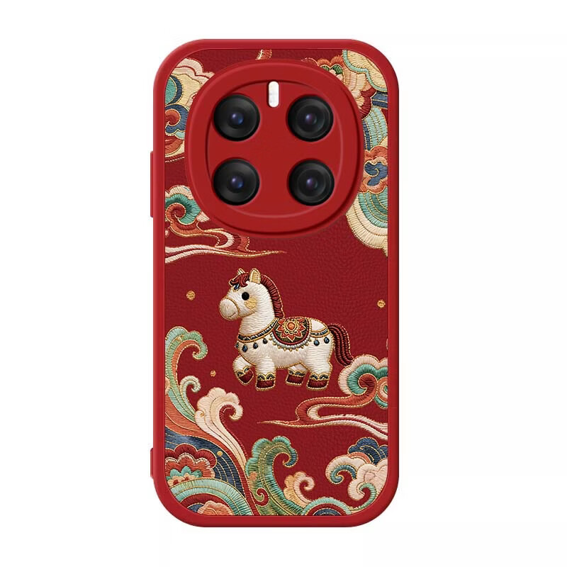 古方舟适用荣耀Magic6Pro手机壳6至臻简约复古敦煌彩绘小羊皮高档magic6RS新年款硅胶镜头全包男女外壳 荣耀Magic6至臻版【红色-敦煌萌马】