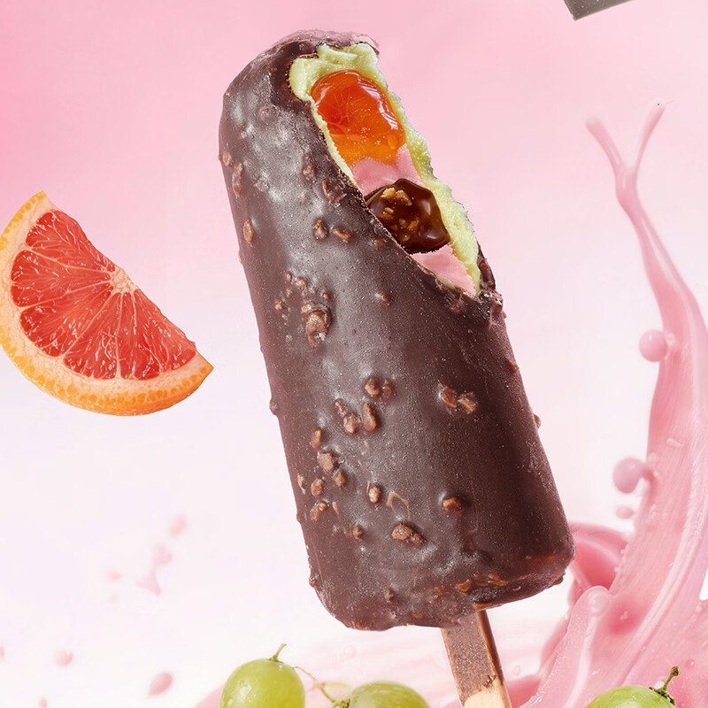 伊利冰淇淋巧乐兹雪糕四个圈经典系列 巧丝绒香奶棒苦咖啡冰激淋 共30支(2025g)