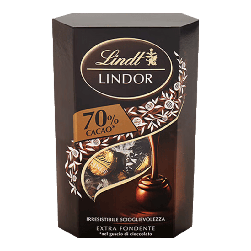 瑞士莲（lindt）70%特浓软心黑巧克力约16粒200g王安宇代言零食520礼物喜糖