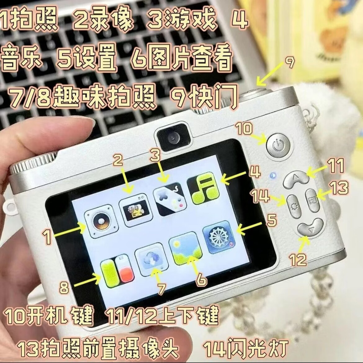 锁场ccd数码相机高像素校园照相机学生党拍照旅游专用可传手机相机 白【8X变焦+网红补光灯+多滤镜】 256G内存||可拍20万【送豪华礼盒