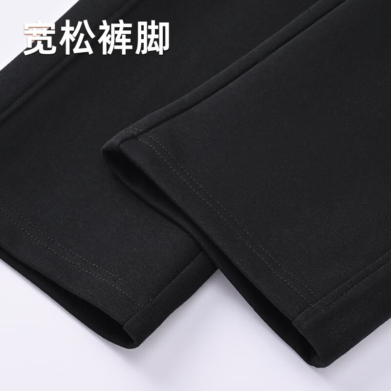 马克华菲（MARK FAIRWHALE）童装男女童裤子2026新款洋气阔腿裤春秋设计款大童流行运动裤 反光MH鲸S标K黑色 160