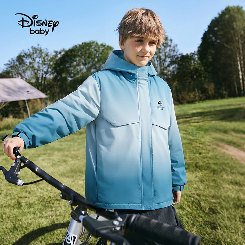 迪士尼（Disney）童装春秋款男女童外套2026秋季新款儿童渐变户外外套衣中大童dsn 绿色渐变 140 高135-145cm重60-70斤