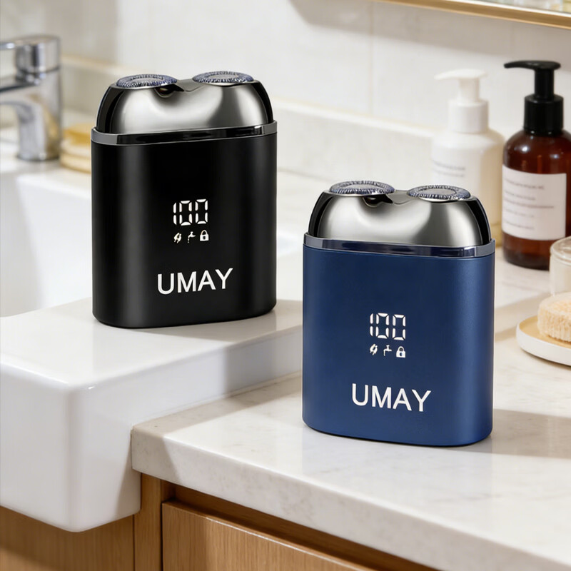 由魅迷你电动剃须刀全身水洗浮动刀面男士刮胡刀磁吸双刀头便携充电式旅行车载胡须刀 情人节 老公礼物 【星空灰】全身水洗+浮动双刀头+智能数显