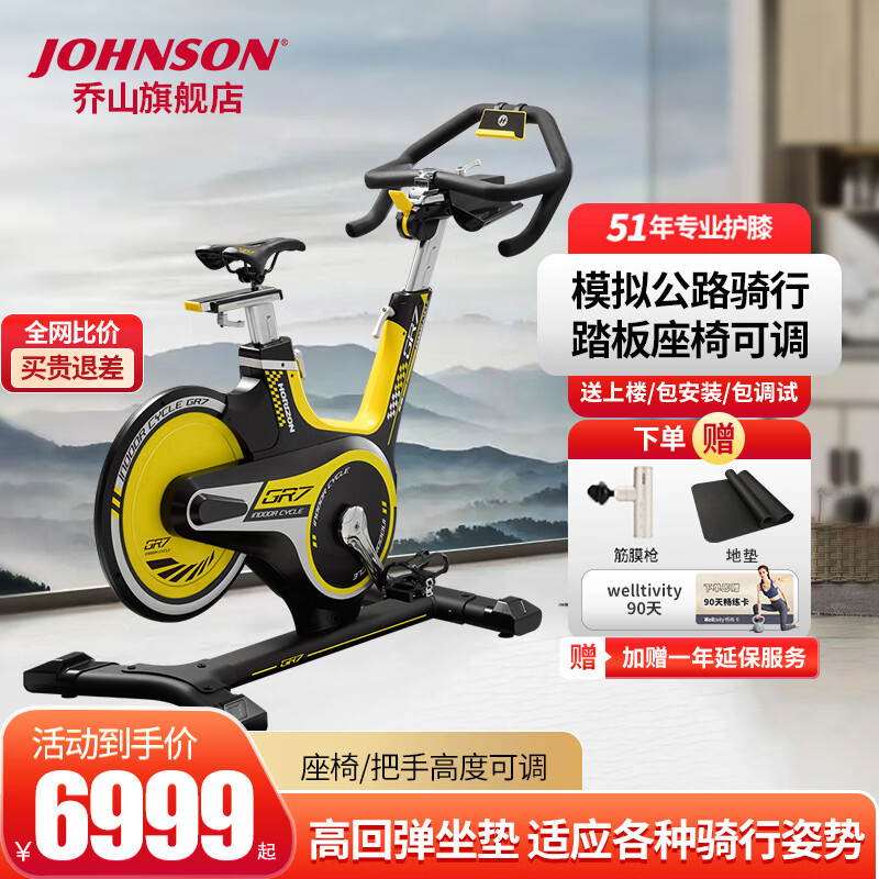 乔山（JOHNSON）家用动感单车室内健身车运动自行车脚踏骑行车健身器材GR7 （店铺推荐）GR7 不带仪表盘_Horizon