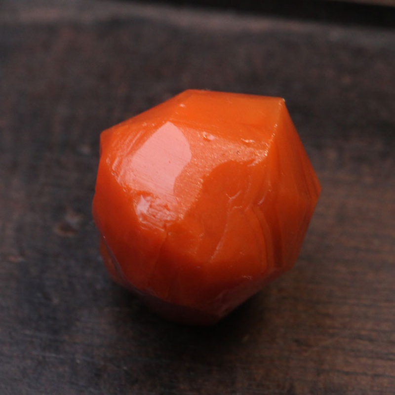 古珍 南红保山南红原石原矿满肉柿子红小吊坠项链玛瑙毛料雕件料23.