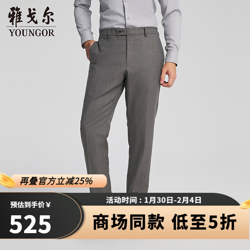 雅戈尔【商场同款】西服男士春夏套西YOTN217293XJY裤子 灰咖YOTN217293XJY裤子 35 175/88A